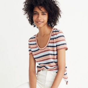 Madewell Alto Scoop Tee - Colborne Stripe - Medium